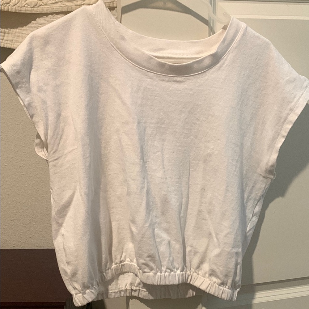 Madewell White Cropped T-Shirt